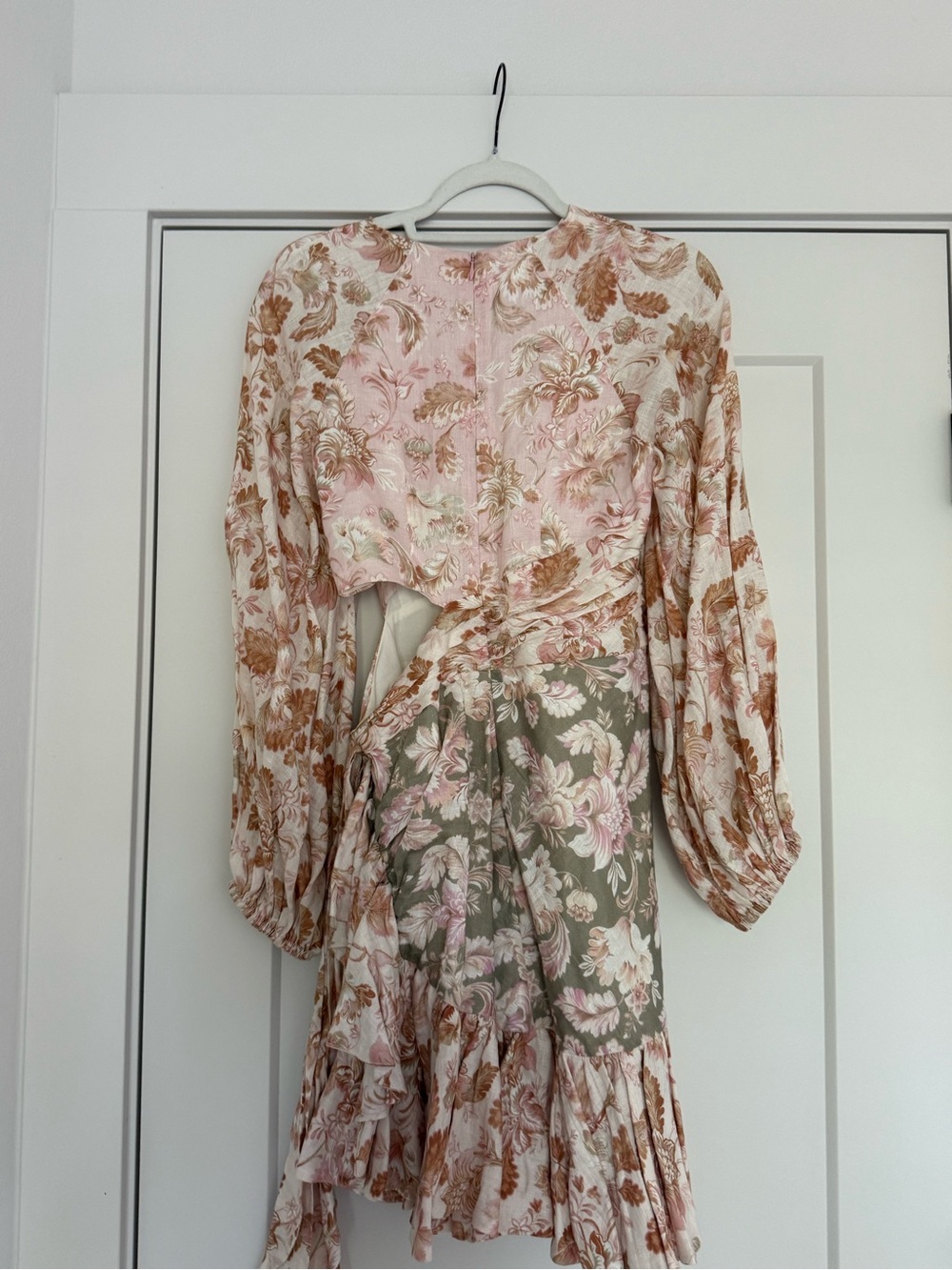 Zimmermann Pink, Beige and Green Mixed-Print Long Sleeve Dress - Picture 2 of 3